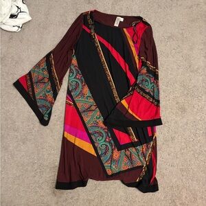 Soho Apparel Colorful Long Sleeve Dress